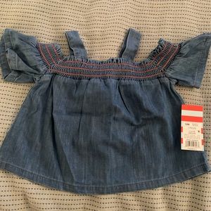 Off Shoulder Denim Shirt